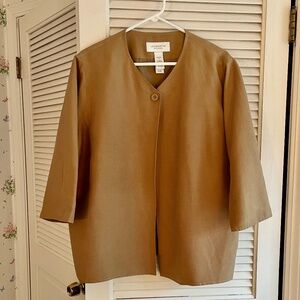 Liz Claiborne Minimalist Silk and Linen Swing Jacket Sz 2X-P